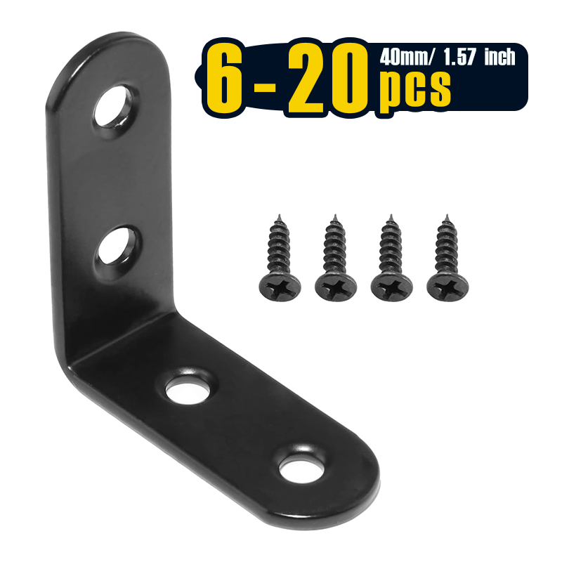 Woodworking Joints - 6-20 Pcs Black Corner Brace L