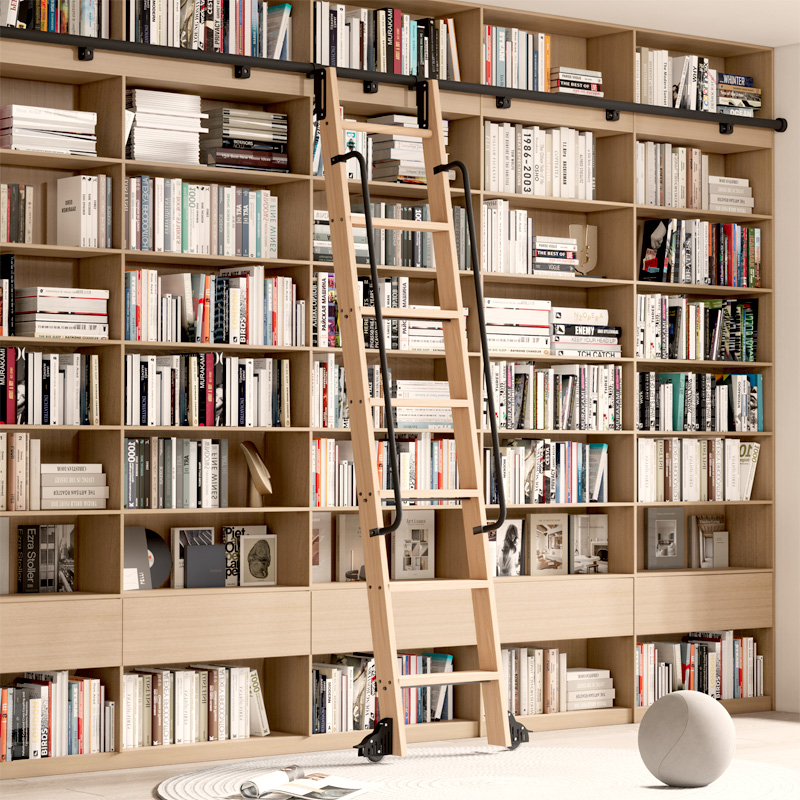 Rolling Library Ladder Hardwar - Woodworking Lofts review and price