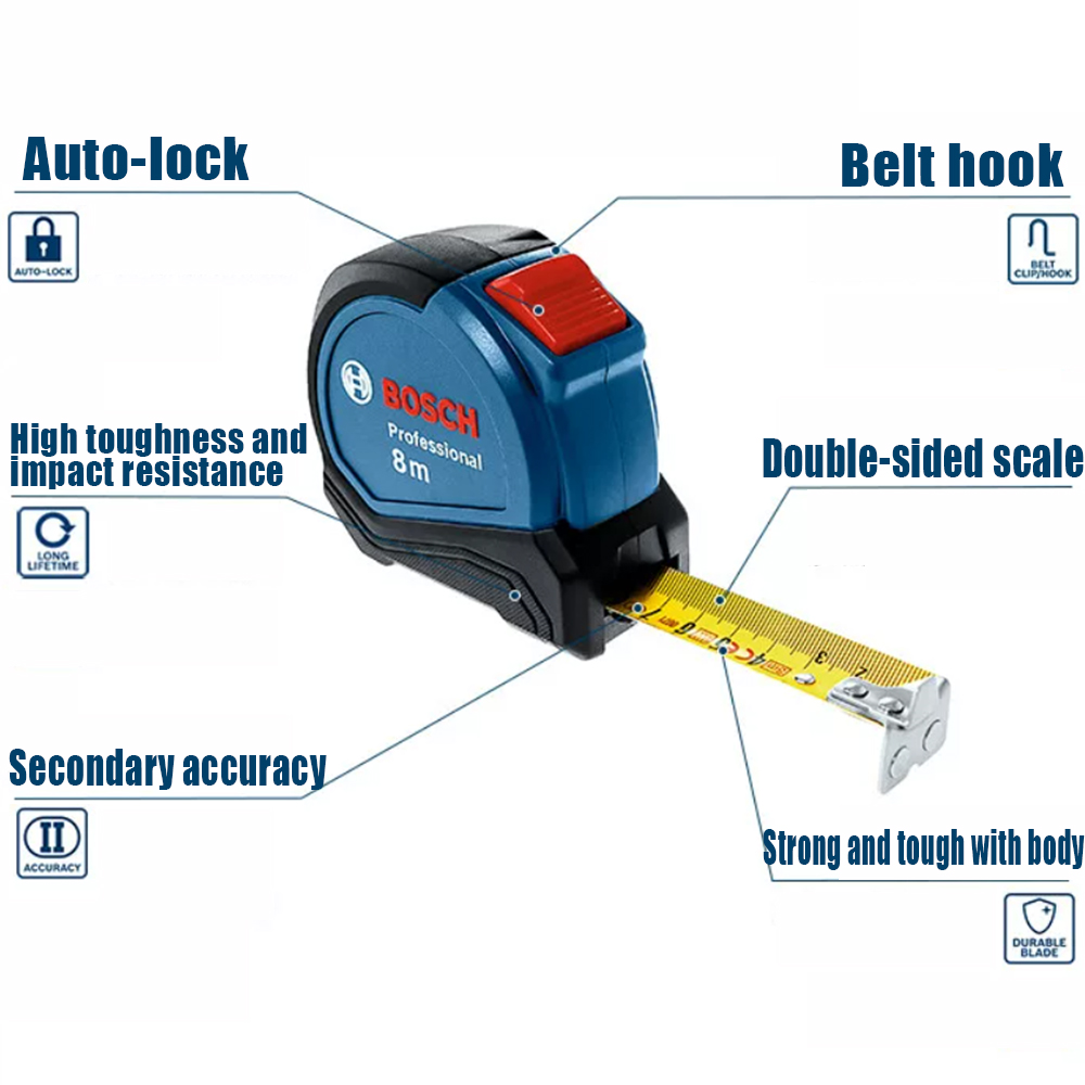 Bosch 8M Magnetic Steel Tape M - Woodworking Definition review and price