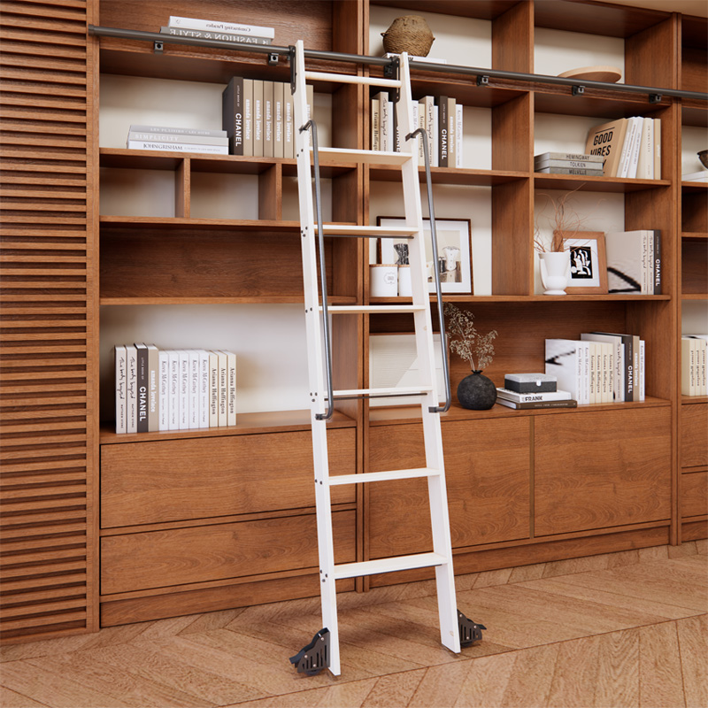 Rolling Library Ladder Hardwar - Woodworking Lofts review and price