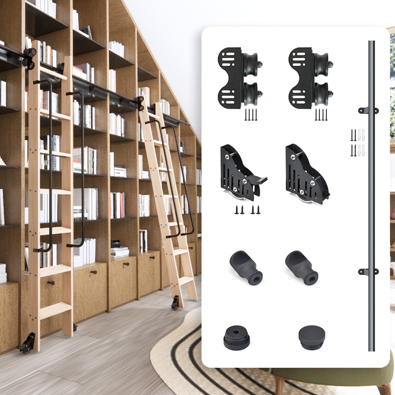 Rolling Library Ladder Hardwar - Woodworking Lofts review and price