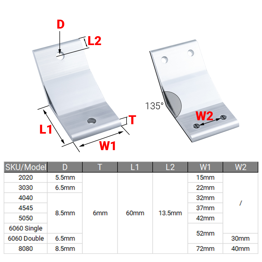 4Pcs/lot 135 Degree 2020 3030  - Woodworking Joints review and price