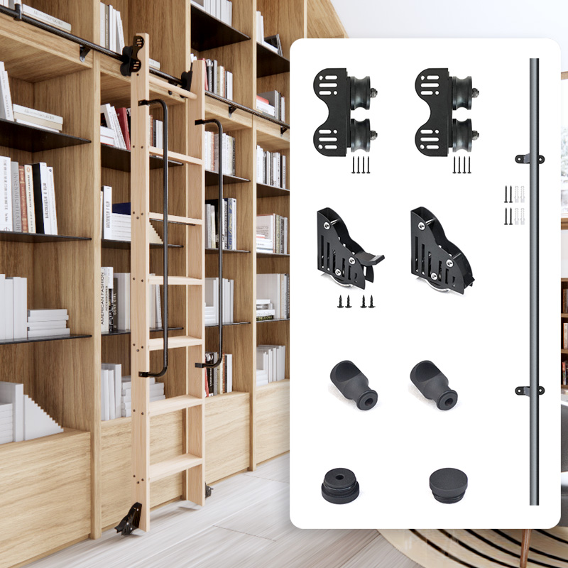 Rolling Library Ladder Hardwar - Woodworking Lofts review and price